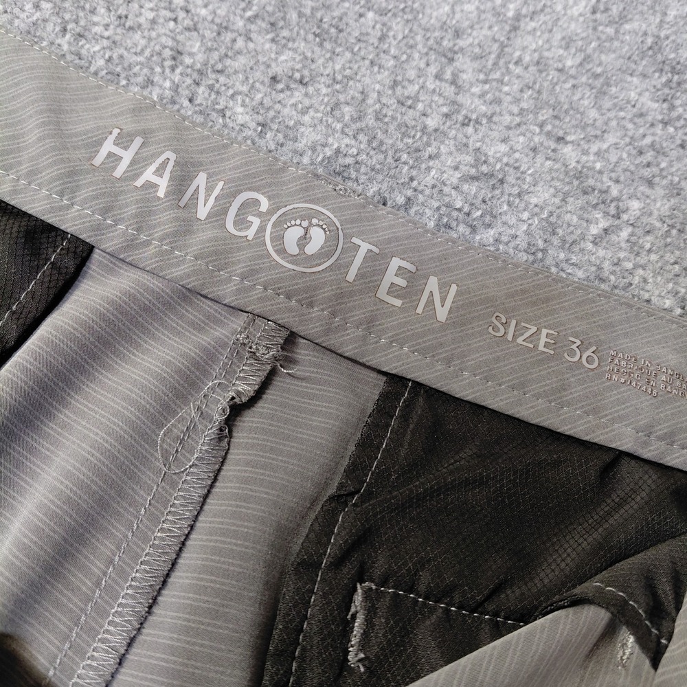 Hang Ten Hybrid Shorts Striped Casual Athletic Golf Size 36 Gray Surf Board - Picture 5 of 10